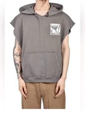 Paly Hollywood DR blue cut off hooded sweatshirt